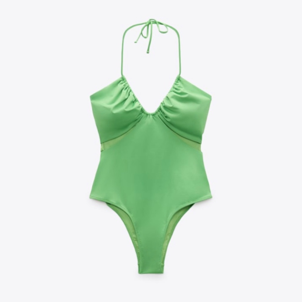 CUT OUT SWIMSUIT GREEN